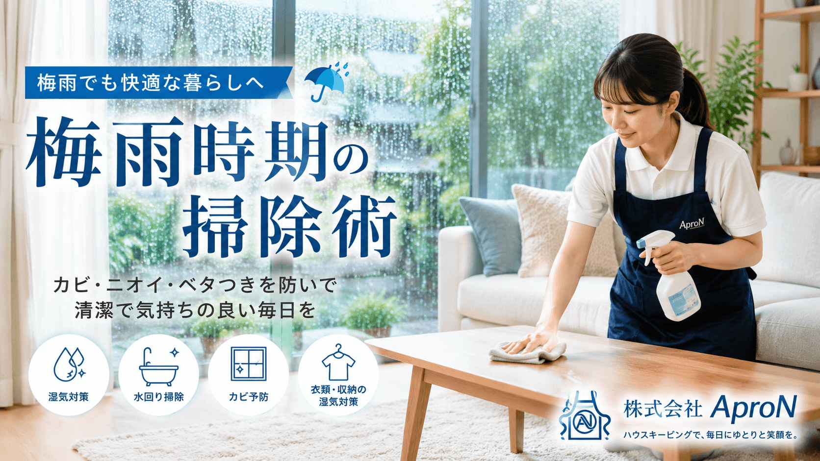 梅雨時期の掃除術|ジメジメ季節を快適に過ごすコツとは?