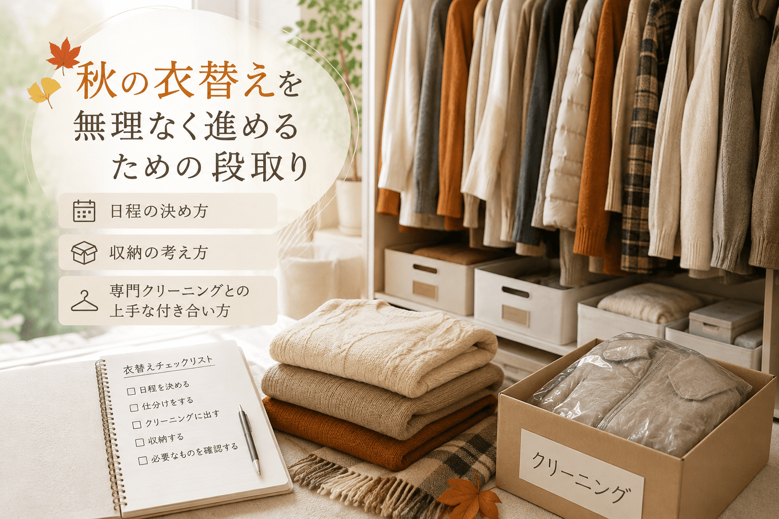 秋の衣替えを負担ゼロにする段取り|心地よい季節の変わり目のために